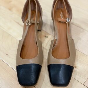 J. McLaughlin Tan and Black Heels